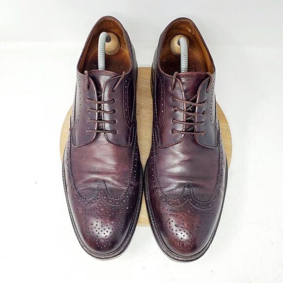 Campanile Shoes Mens 10 Brown Leather Wingtip Derby Full Brogue Medallion Oxford - Picture 4 of 14